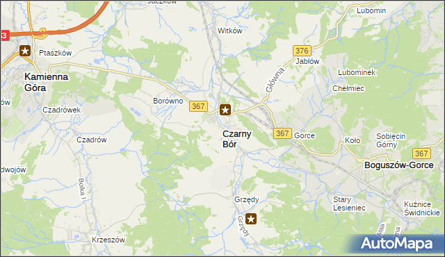 mapa Czarny Bór, Czarny Bór na mapie Targeo