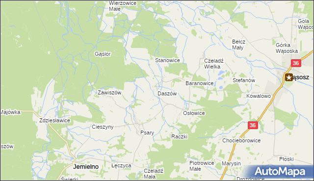 mapa Daszów, Daszów na mapie Targeo