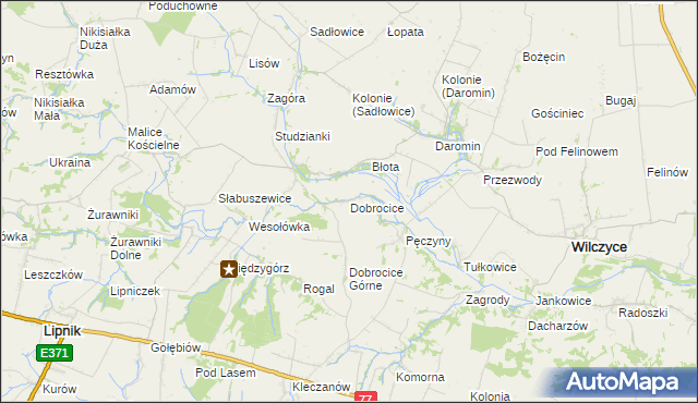 mapa Dobrocice, Dobrocice na mapie Targeo