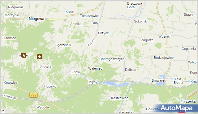 mapa Dobrogoszczyce, Dobrogoszczyce na mapie Targeo