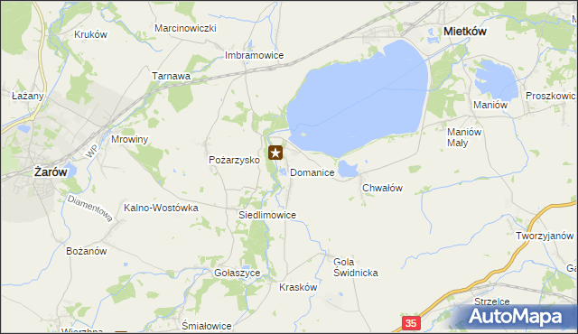 mapa Domanice gmina Mietków, Domanice gmina Mietków na mapie Targeo