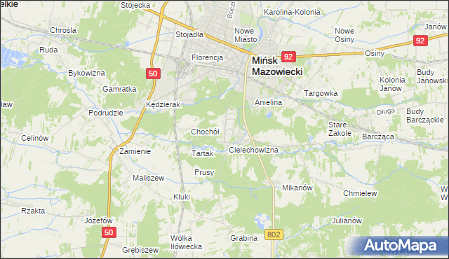 mapa Gliniak, Gliniak na mapie Targeo