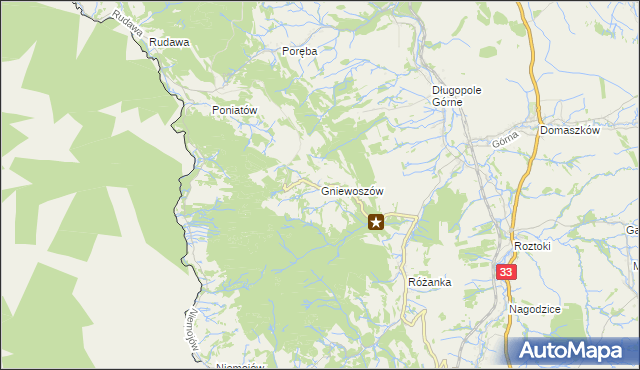 mapa Gniewoszów gmina Międzylesie, Gniewoszów gmina Międzylesie na mapie Targeo