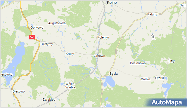 mapa Górowo gmina Kolno, Górowo gmina Kolno na mapie Targeo