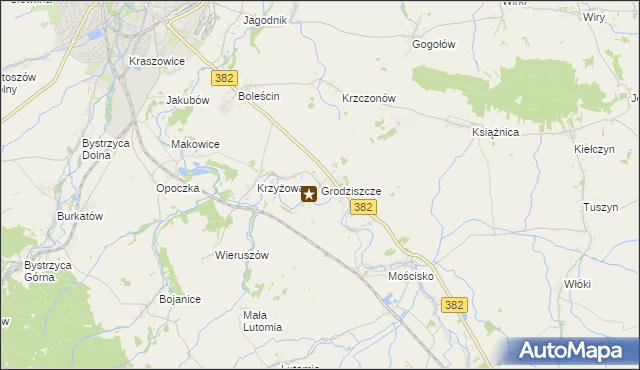 mapa Grodziszcze gmina Świdnica, Grodziszcze gmina Świdnica na mapie Targeo