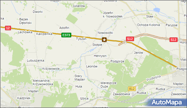 mapa Henrysin gmina Chełm, Henrysin gmina Chełm na mapie Targeo