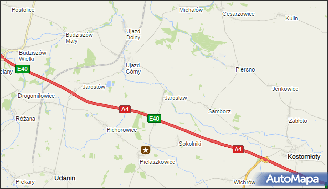 mapa Jarosław gmina Udanin, Jarosław gmina Udanin na mapie Targeo