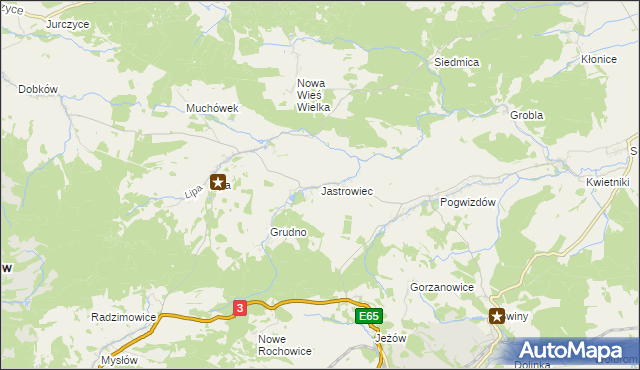 mapa Jastrowiec, Jastrowiec na mapie Targeo