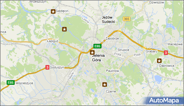 mapa Jelenia Góra, Jelenia Góra na mapie Targeo