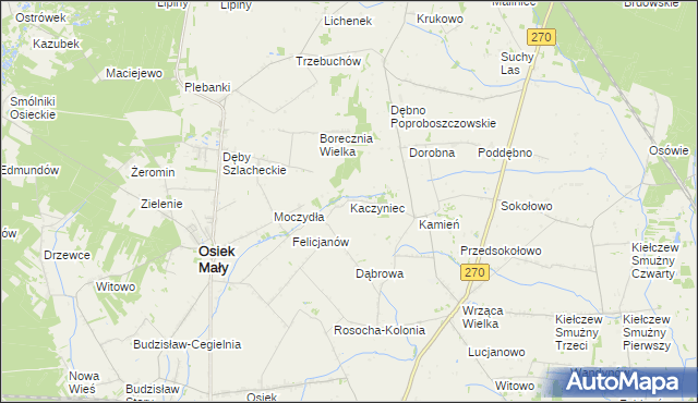 mapa Kaczyniec gmina Koło, Kaczyniec gmina Koło na mapie Targeo