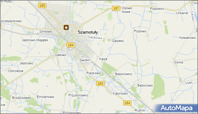 mapa Kępa gmina Szamotuły, Kępa gmina Szamotuły na mapie Targeo