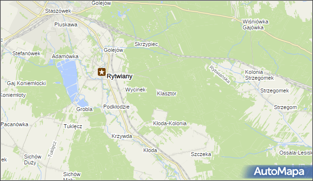 mapa Klasztor gmina Rytwiany, Klasztor gmina Rytwiany na mapie Targeo