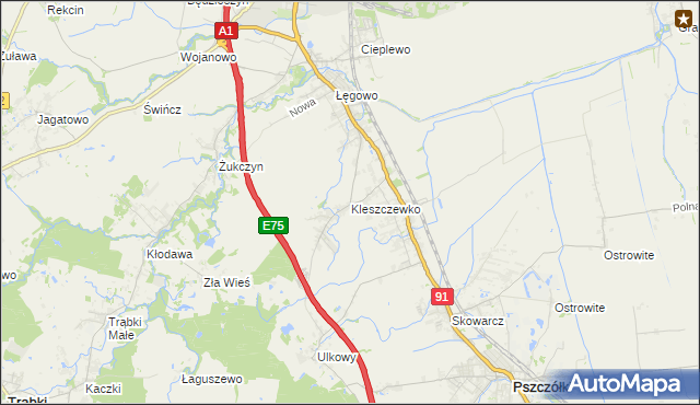 mapa Kleszczewko, Kleszczewko na mapie Targeo
