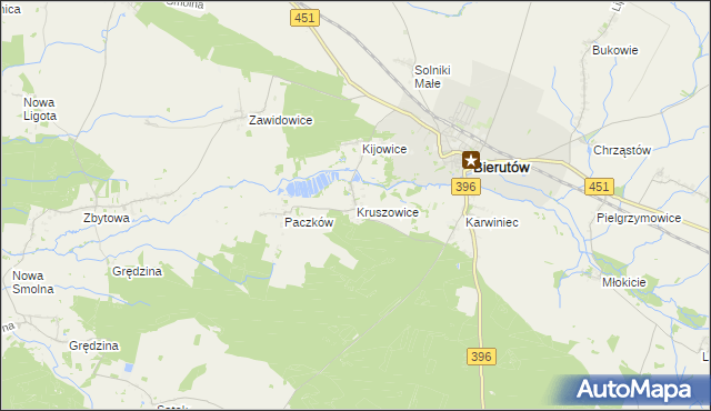mapa Kruszowice, Kruszowice na mapie Targeo