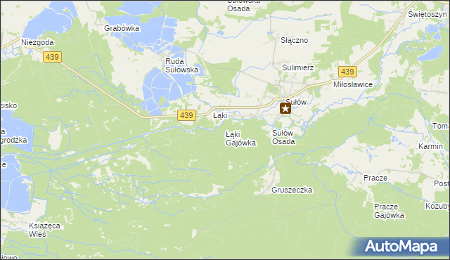 mapa Łąki Gajówka, Łąki Gajówka na mapie Targeo