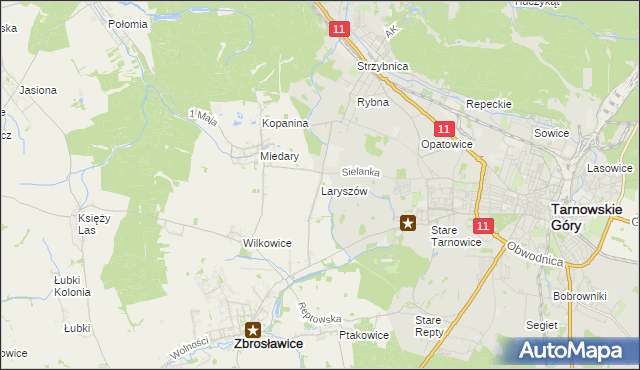 mapa Laryszów, Laryszów na mapie Targeo