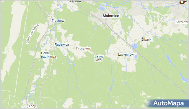 mapa Leśny Dwór gmina Osiecznica, Leśny Dwór gmina Osiecznica na mapie Targeo