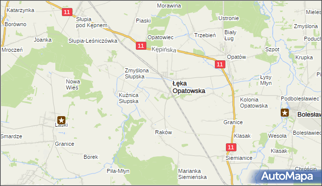 mapa Lipie gmina Łęka Opatowska, Lipie gmina Łęka Opatowska na mapie Targeo