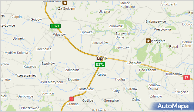 mapa Lipnik powiat opatowski, Lipnik powiat opatowski na mapie Targeo