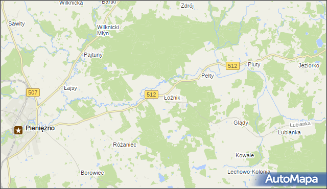 mapa Łoźnik, Łoźnik na mapie Targeo