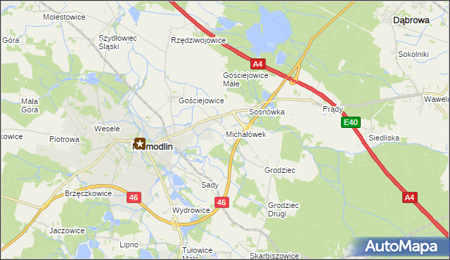 mapa Michałówek gmina Niemodlin, Michałówek gmina Niemodlin na mapie Targeo