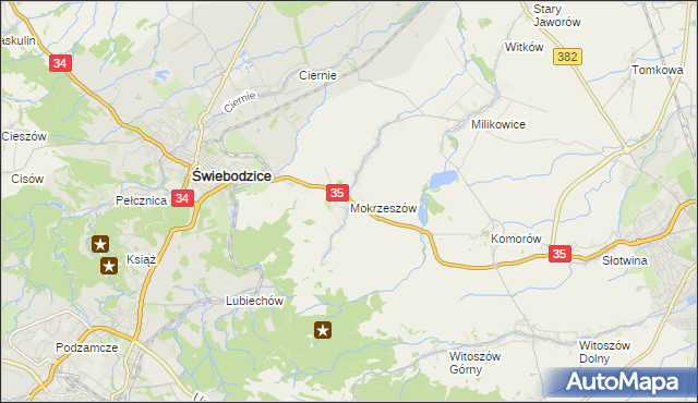 mapa Mokrzeszów, Mokrzeszów na mapie Targeo