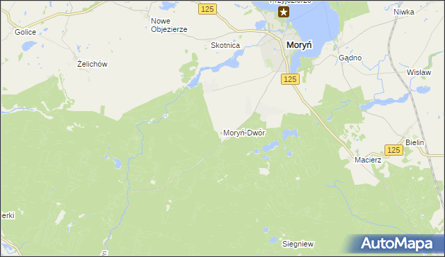 mapa Moryń-Dwór, Moryń-Dwór na mapie Targeo