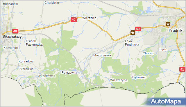 mapa Moszczanka gmina Prudnik, Moszczanka gmina Prudnik na mapie Targeo