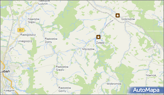 mapa Mściszów, Mściszów na mapie Targeo