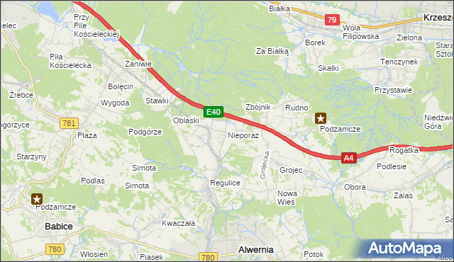 mapa Nieporaz, Nieporaz na mapie Targeo