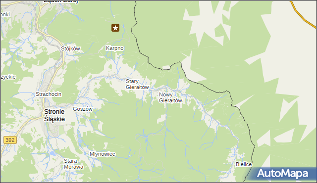 mapa Nowy Gierałtów, Nowy Gierałtów na mapie Targeo