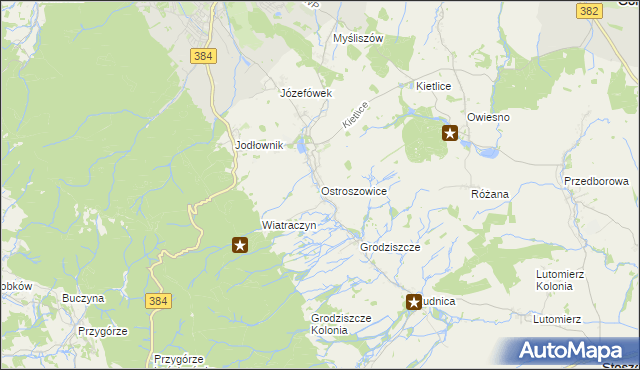 mapa Ostroszowice, Ostroszowice na mapie Targeo