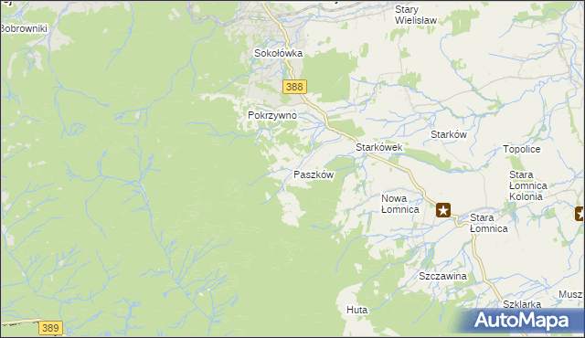 mapa Paszków gmina Bystrzyca Kłodzka, Paszków gmina Bystrzyca Kłodzka na mapie Targeo