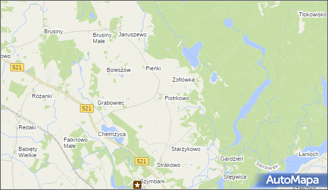 mapa Piotrkowo gmina Susz, Piotrkowo gmina Susz na mapie Targeo