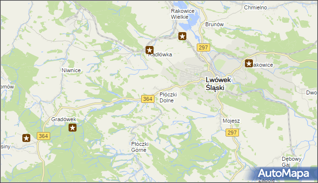 mapa Płóczki Dolne, Płóczki Dolne na mapie Targeo