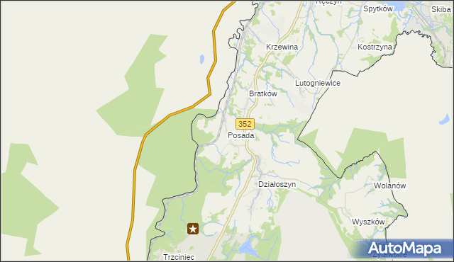 mapa Posada gmina Bogatynia, Posada gmina Bogatynia na mapie Targeo