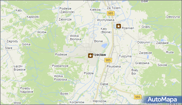 mapa Przecław powiat mielecki, Przecław powiat mielecki na mapie Targeo