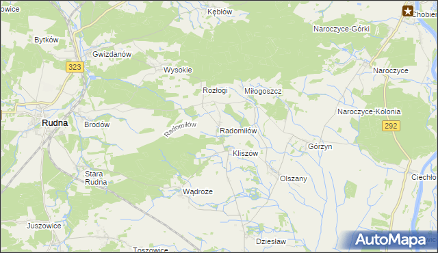 mapa Radomiłów, Radomiłów na mapie Targeo