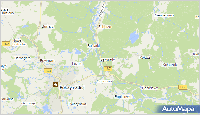 mapa Sękorady, Sękorady na mapie Targeo