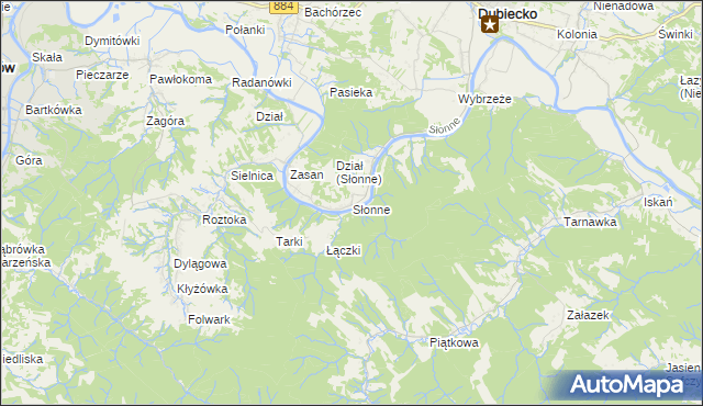 mapa Słonne, Słonne na mapie Targeo