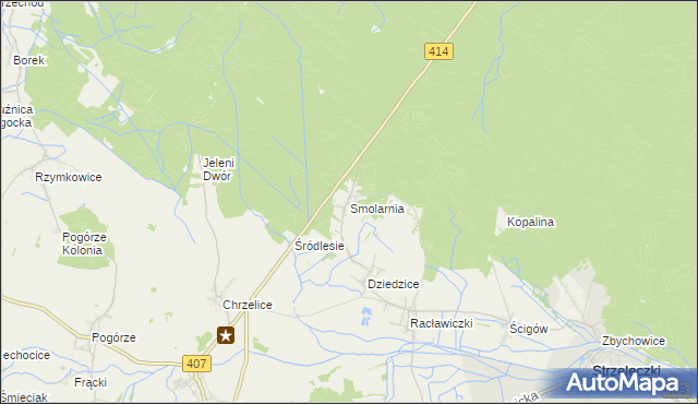 mapa Smolarnia gmina Strzeleczki, Smolarnia gmina Strzeleczki na mapie Targeo