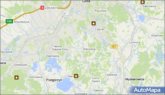 mapa Staniszów, Staniszów na mapie Targeo