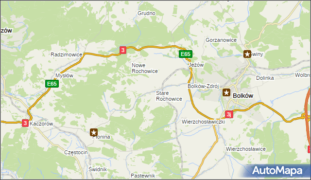 mapa Stare Rochowice, Stare Rochowice na mapie Targeo