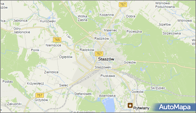 mapa Staszów, Staszów na mapie Targeo