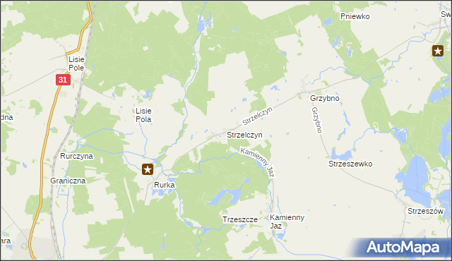 mapa Strzelczyn, Strzelczyn na mapie Targeo