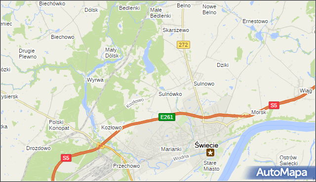 mapa Sulnówko, Sulnówko na mapie Targeo