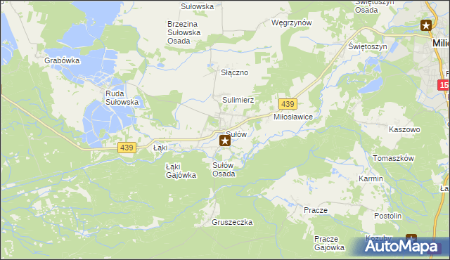 mapa Sułów gmina Milicz, Sułów gmina Milicz na mapie Targeo