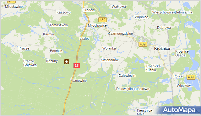 mapa Świebodów, Świebodów na mapie Targeo
