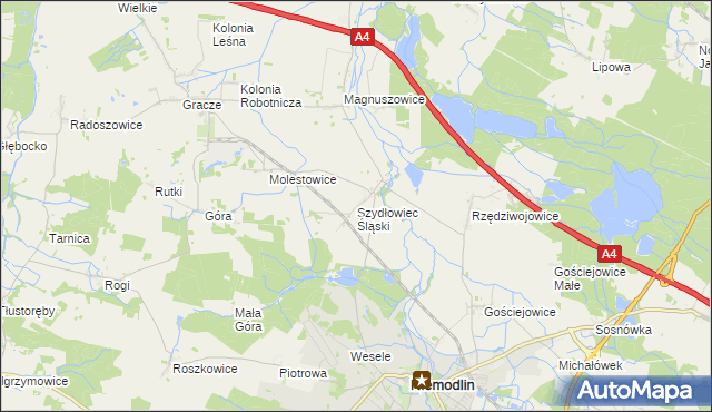 mapa Szydłowiec Śląski, Szydłowiec Śląski na mapie Targeo