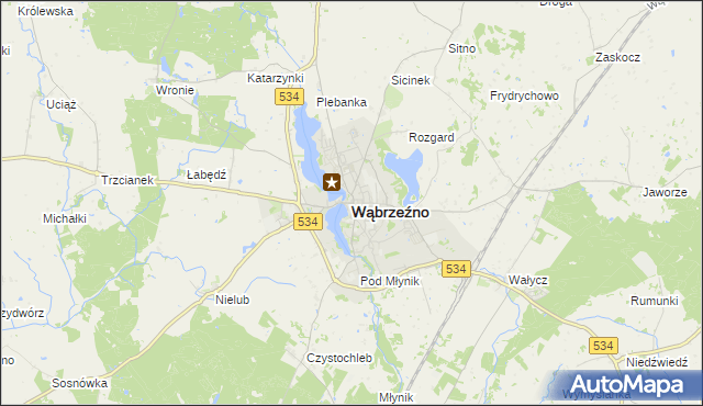 mapa Wąbrzeźno, Wąbrzeźno na mapie Targeo